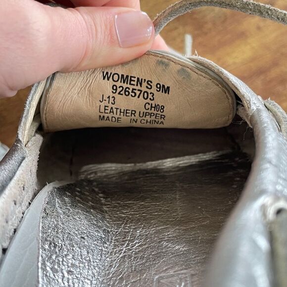 Sperry Top Sider Leather Loafers Woven Silver 9 - Picture 4 of 10